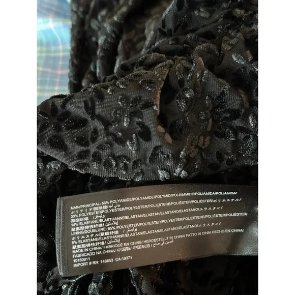 C/MEO Collective Black Floral Bodycon asymmetrical Dress Size Small - Picture 7 of 7